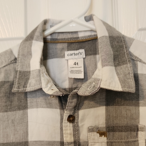 Carter's Black and White Checkered Kids Shirt - Picture 5 of 12